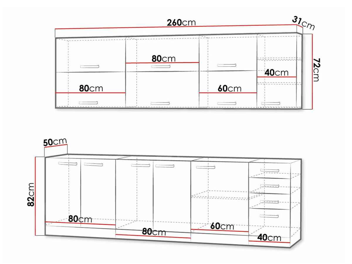 Set de bucătărie modular Multi Cream 123