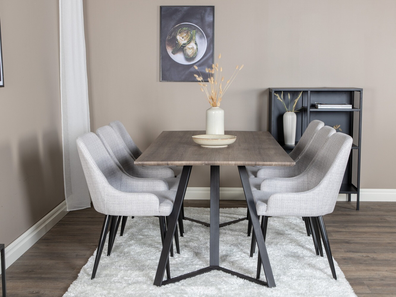 Set de mese Dallas 1345 (Gri deschis + Negru)