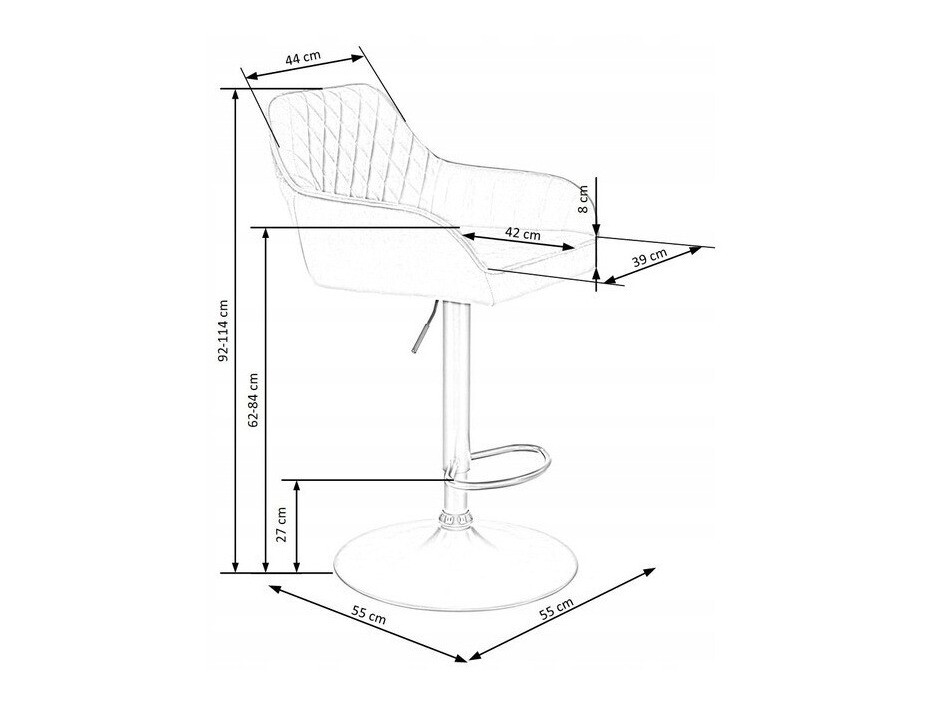 Scaun de bar Houston 972 (Gri)