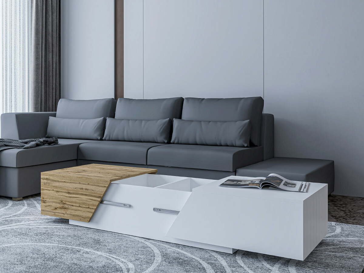 Set de living Comfivo Daldune I (Stejar Wotan + Antracit)