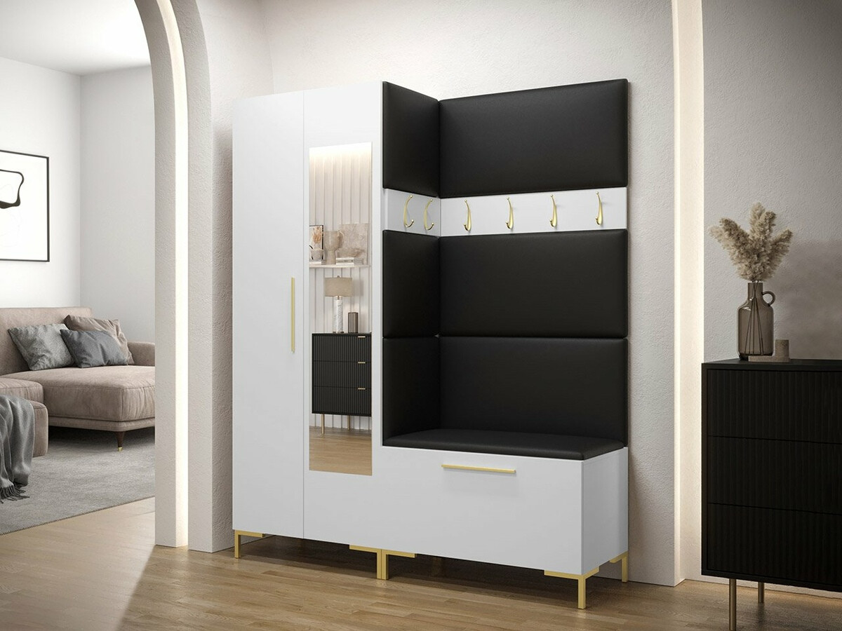 Dulap pantofi Nomal (Alb + Auriu)