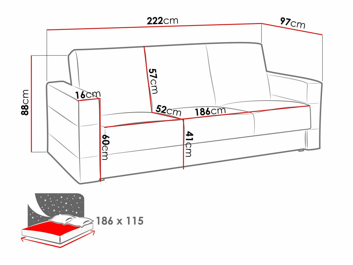 Canapea extensibilă Providence 169 (Soft 011 + Lux 05)