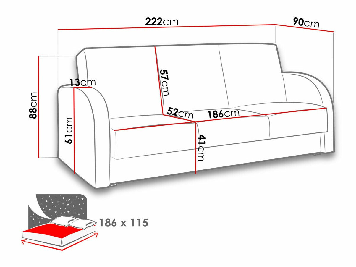 Canapea extensibilă Providence 172 (Soft 020 + Lux 24)
