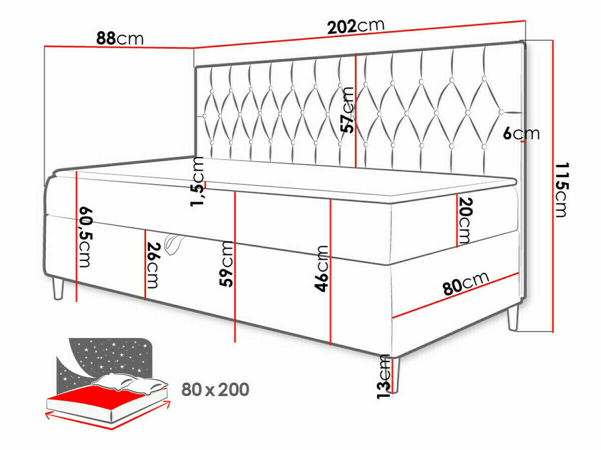 Pat boxspring Lucus II (Soft 017 + Fresh 37)