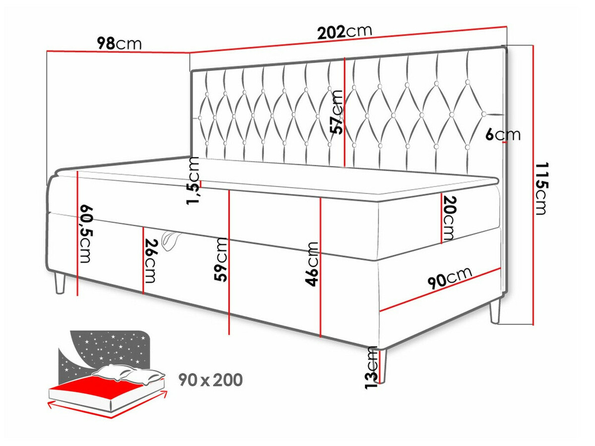 Pat boxspring Lucus II (Soft 017 + Fresh 37)