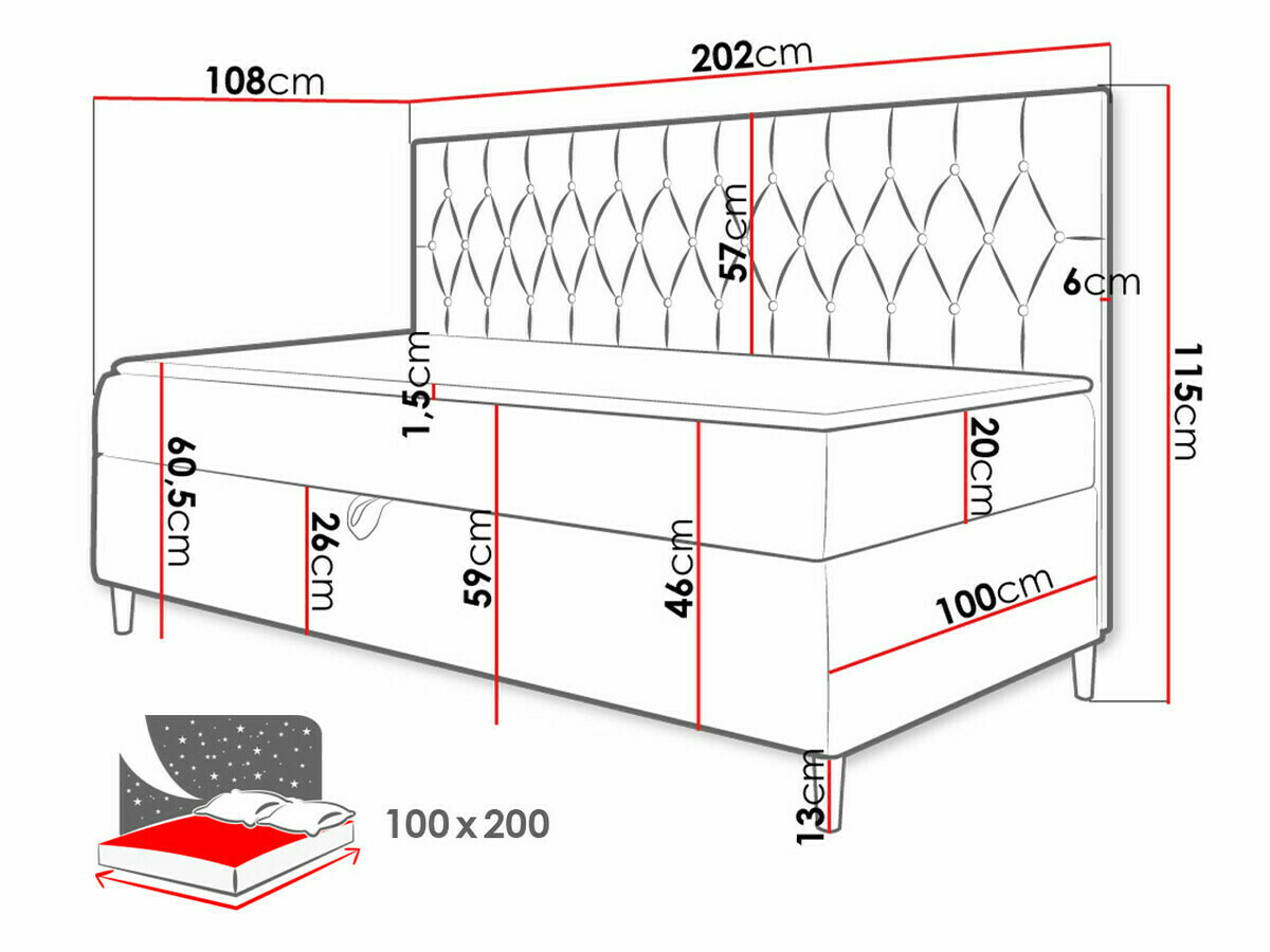 Pat boxspring Lucus II (Soft 017 + Fresh 4)