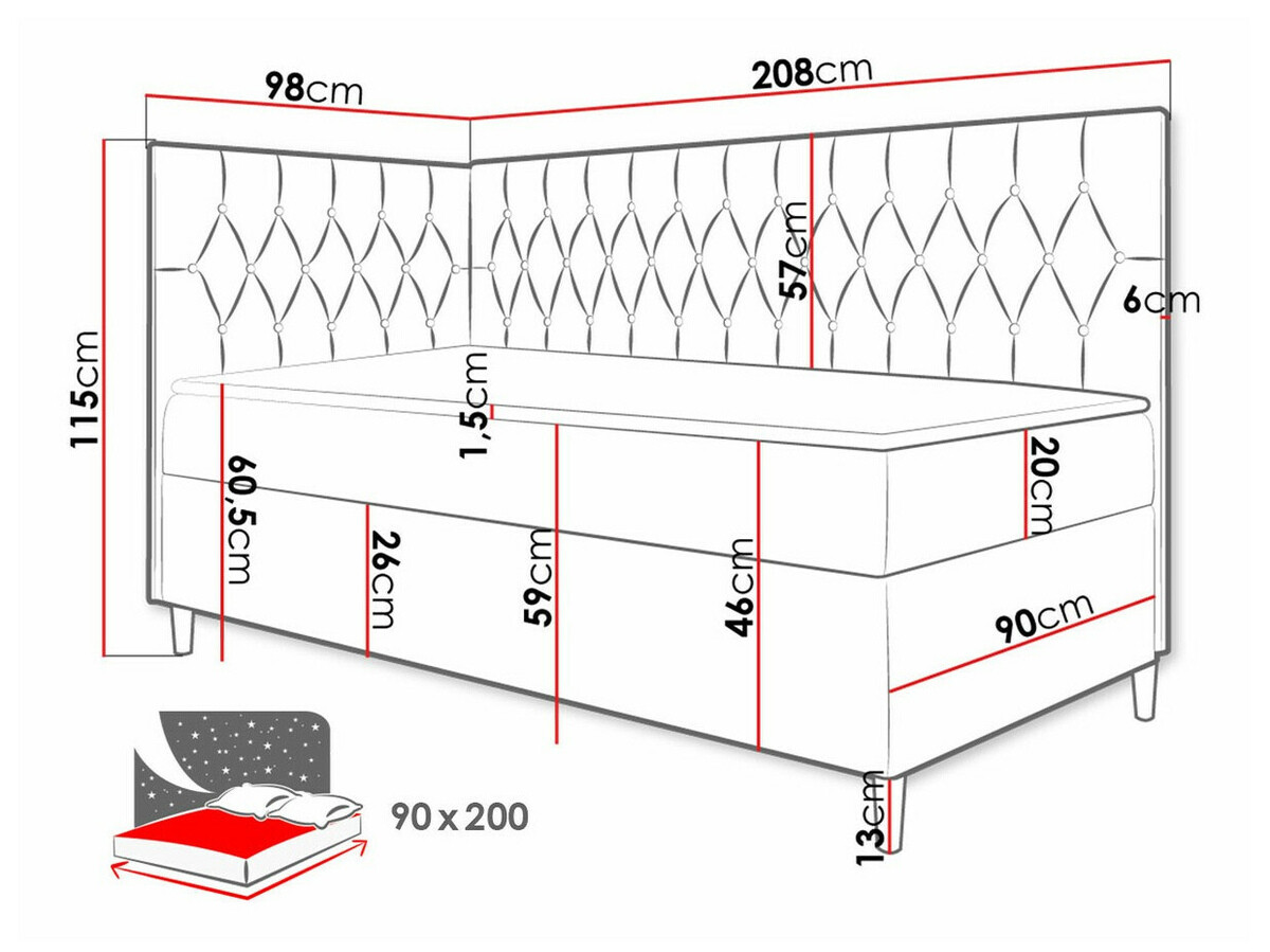 Pat boxspring Lucus III (Soft 017 + Fresh 17)