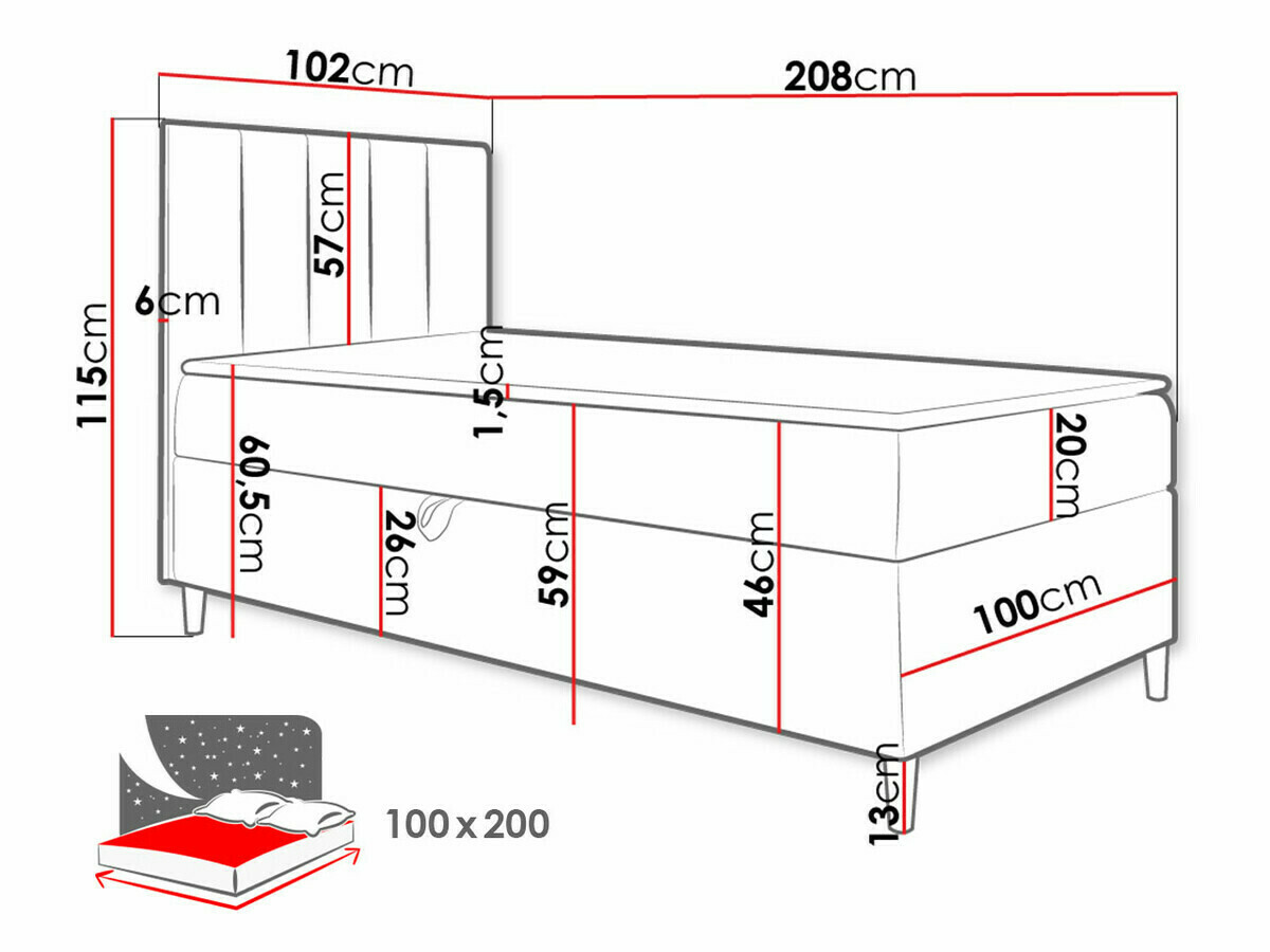 Pat boxspring Lucus VI (Soft 017 + Fresh 11)