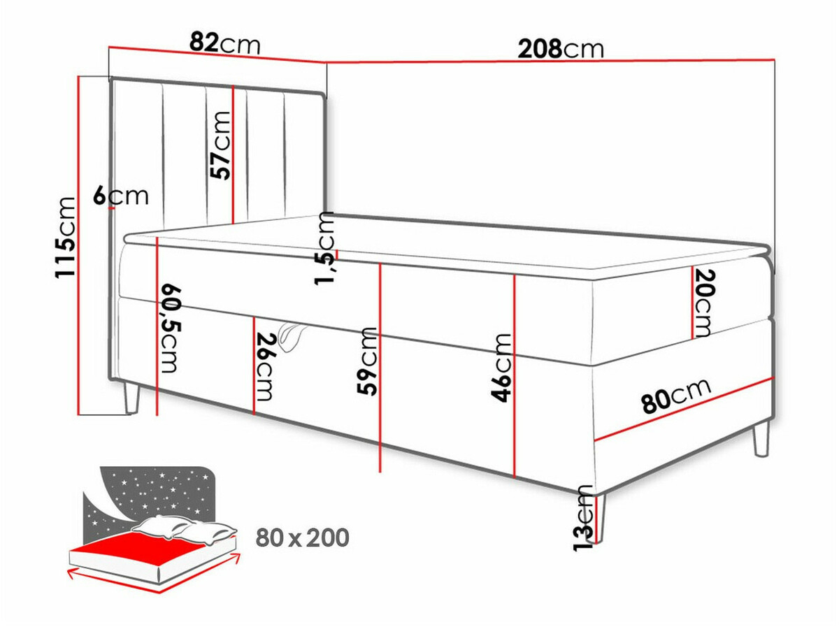 Pat boxspring Lucus VI (Soft 017 + Fresh 8)