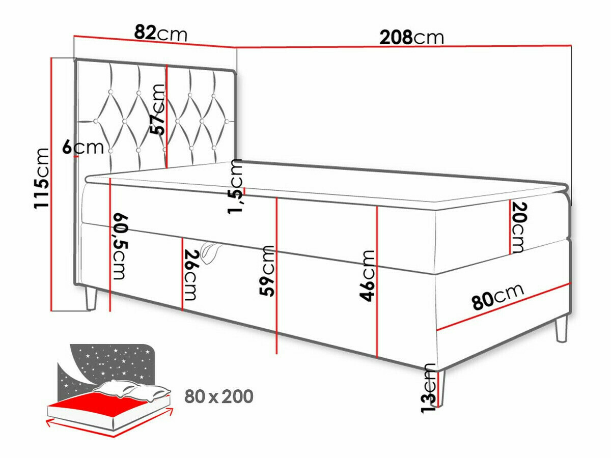 Pat boxspring Lucus VII (Soft 017 + Fresh 17)