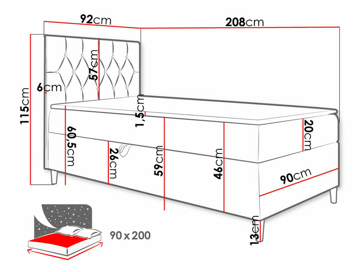 Pat boxspring Lucus VII (Soft 017 + Fresh 17)