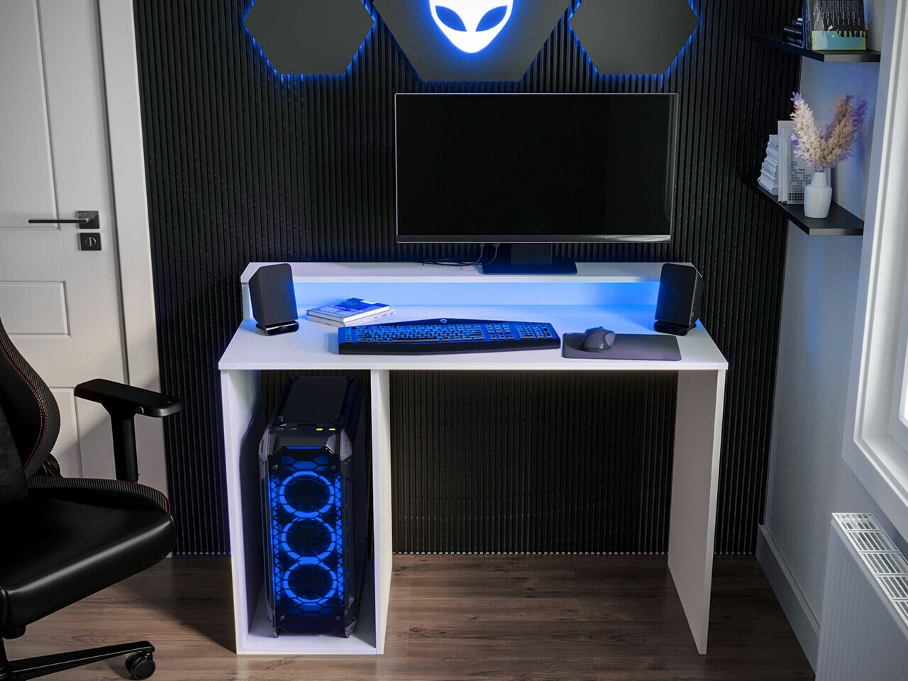 Birou gaming Lila I (Alb)