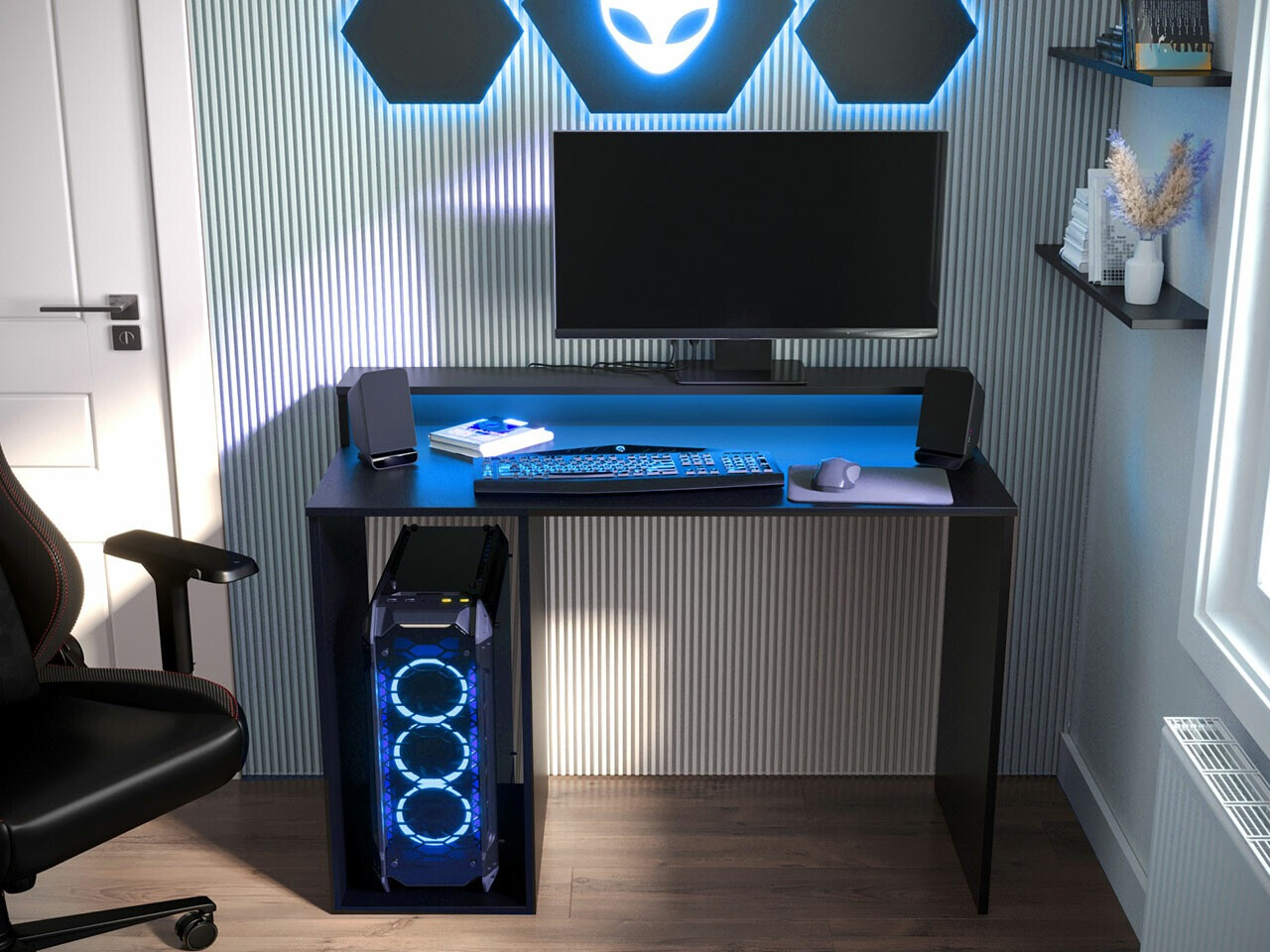 Birou gaming Lila I (Negru)