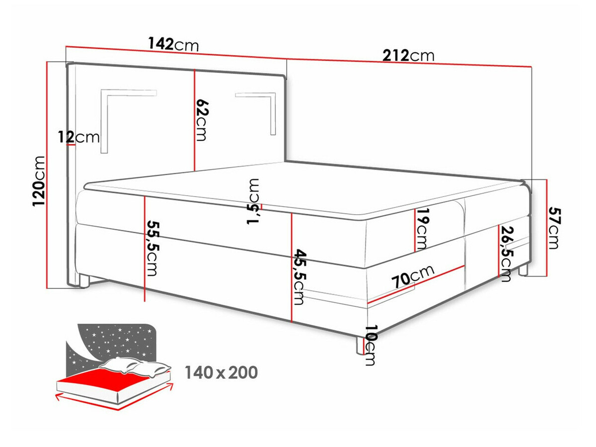 Pat boxspring Vallis (Fresh 13)