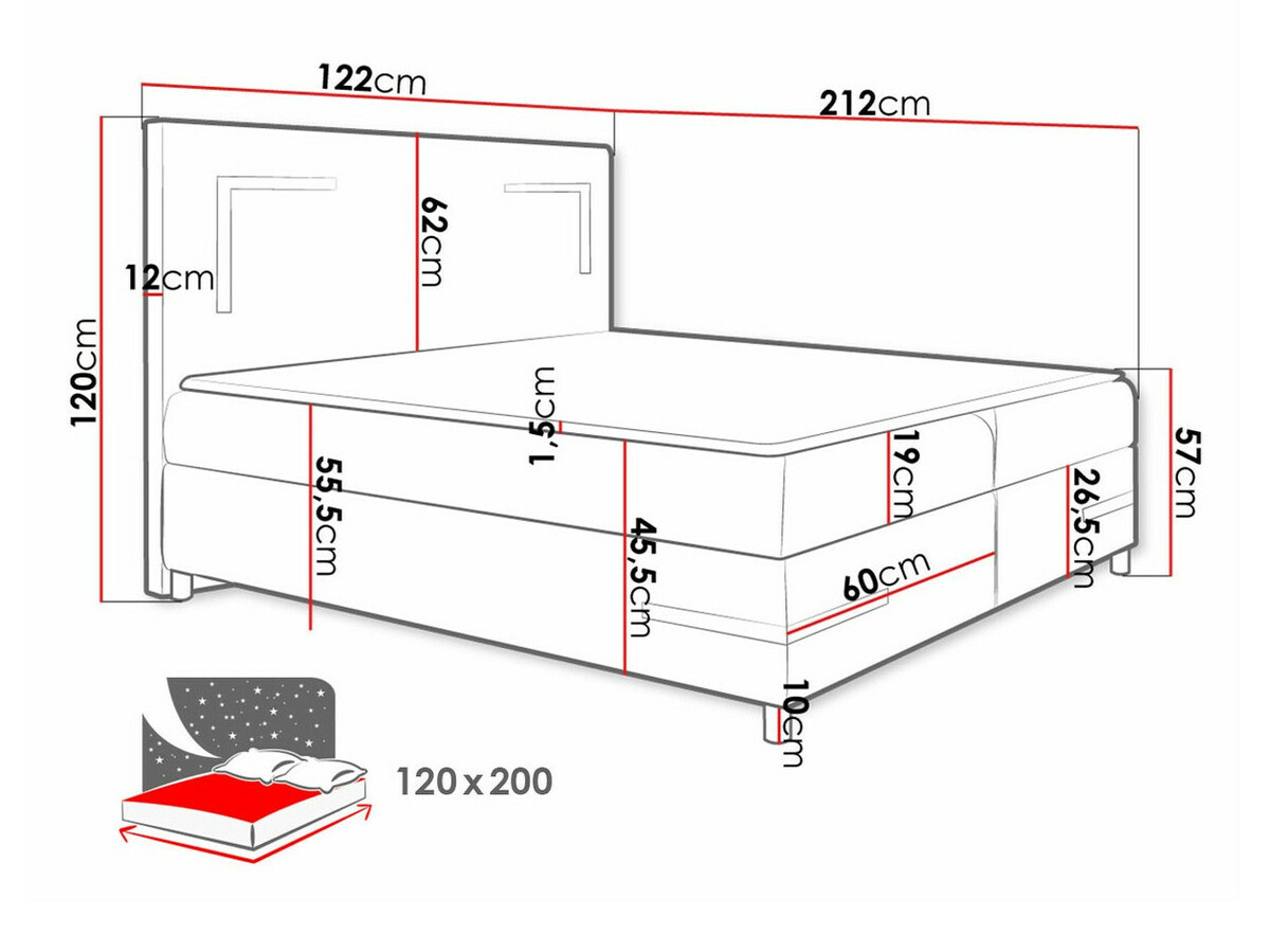Pat boxspring Vallis (Fresh 8)