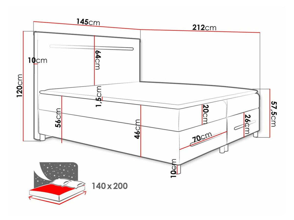 Pat boxspring Pluvia (Fresh 9)