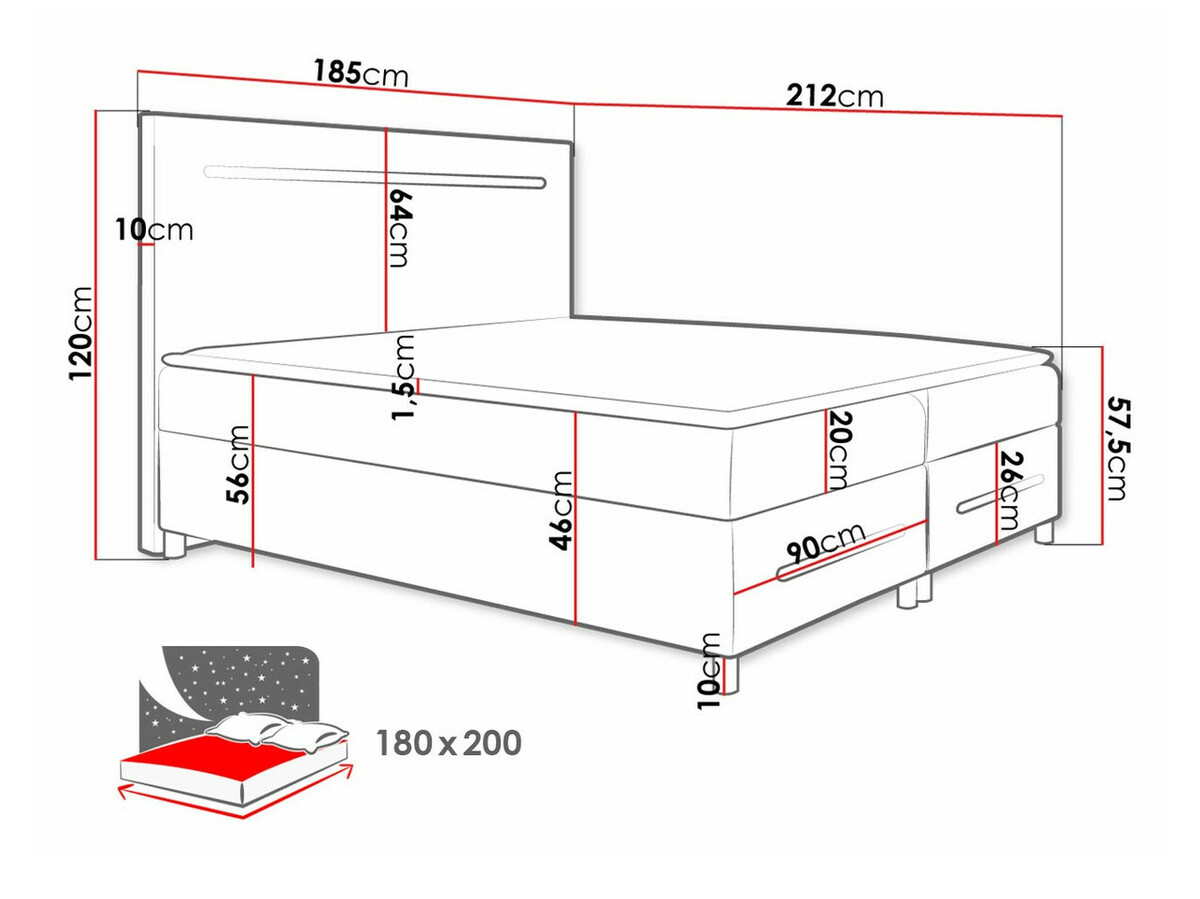 Pat boxspring Pluvia (Soft 017)