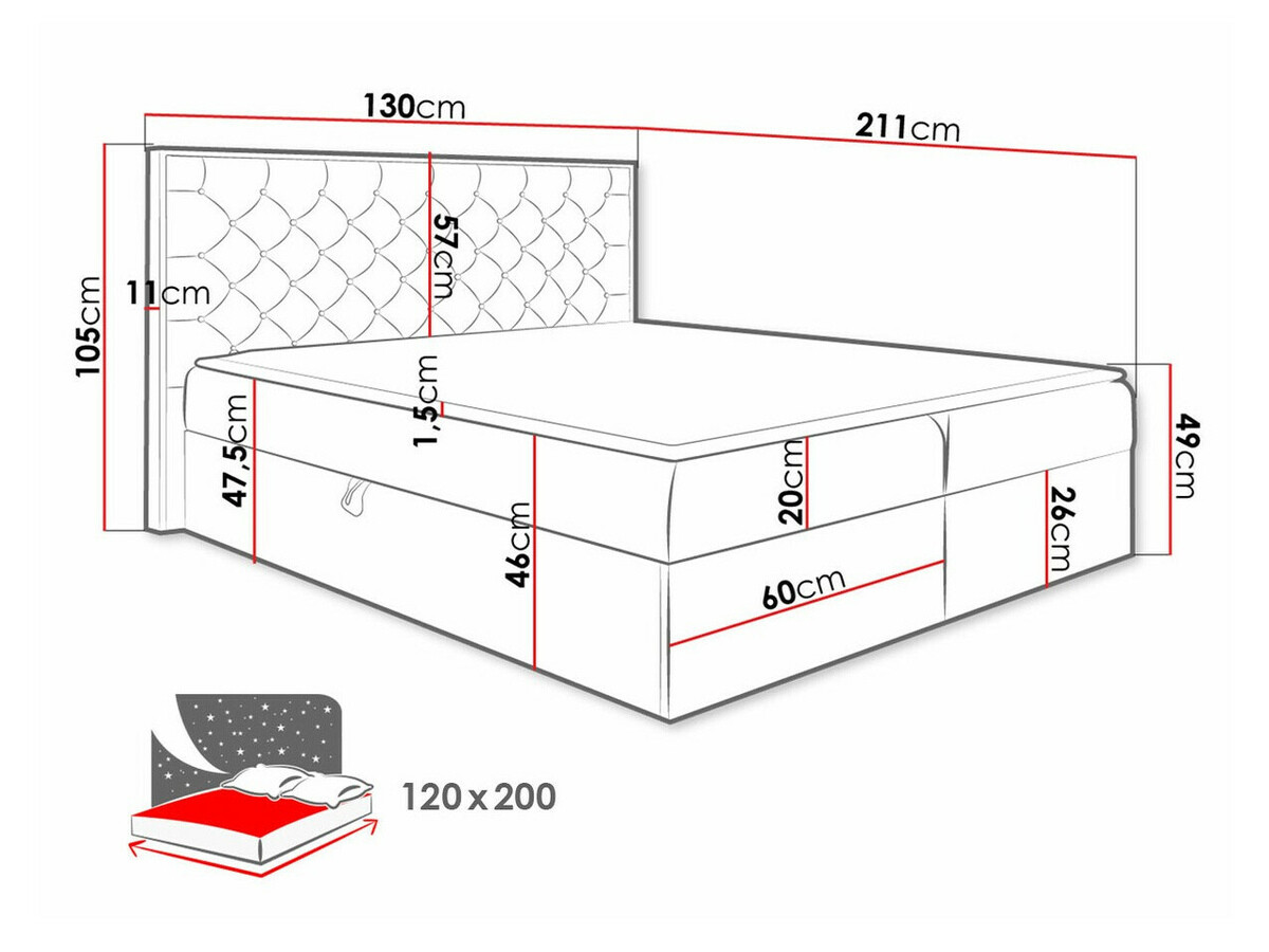 Pat boxspring Navis I (Faro 5)