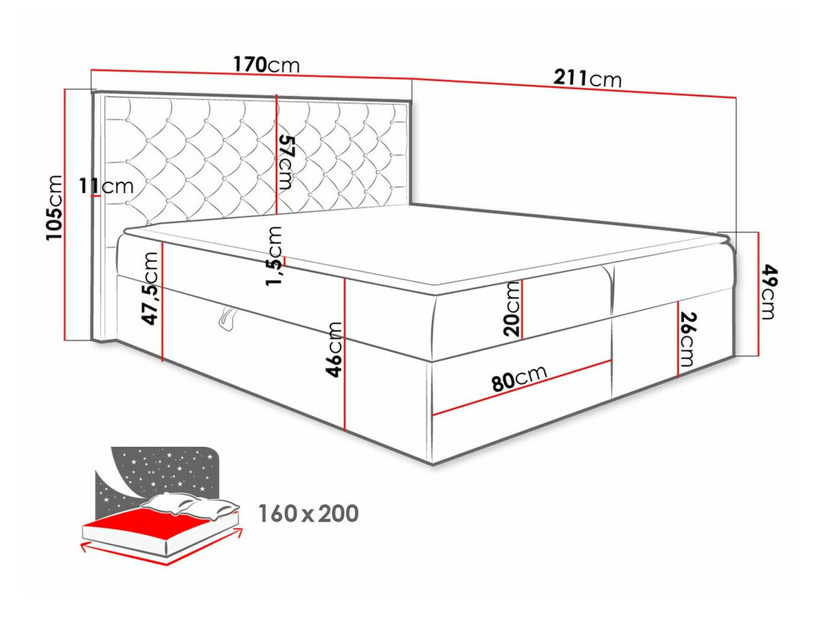 Pat boxspring Navis I (Faro 7)