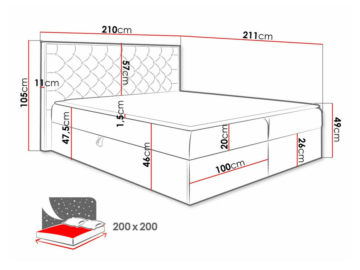 Pat boxspring Navis I (Faro 7)
