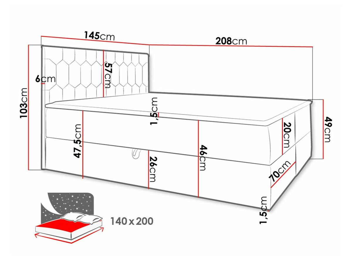 Pat boxspring Pons III (Fresh 13)