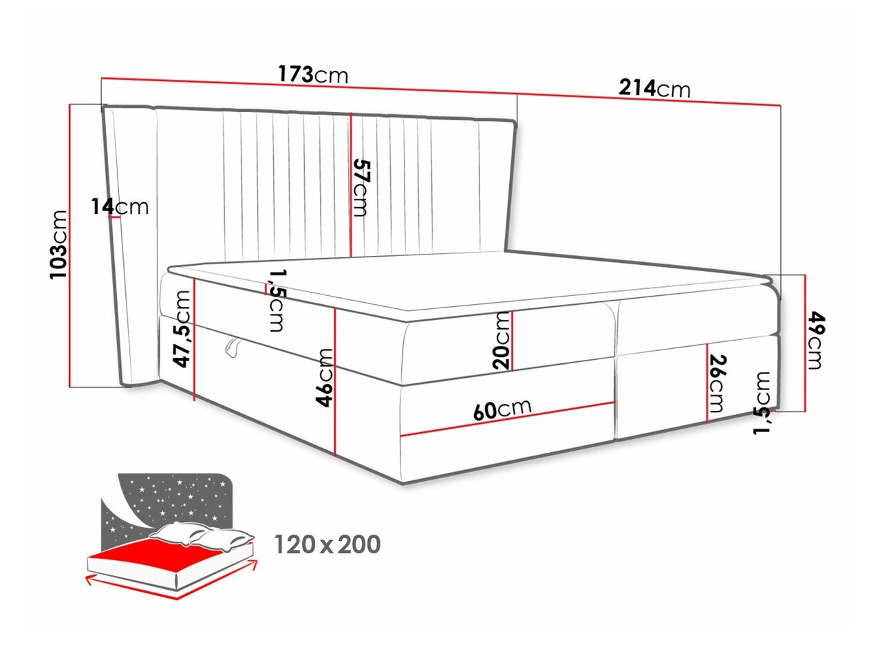 Pat boxspring Fenestra (Magic Velvet 2260)