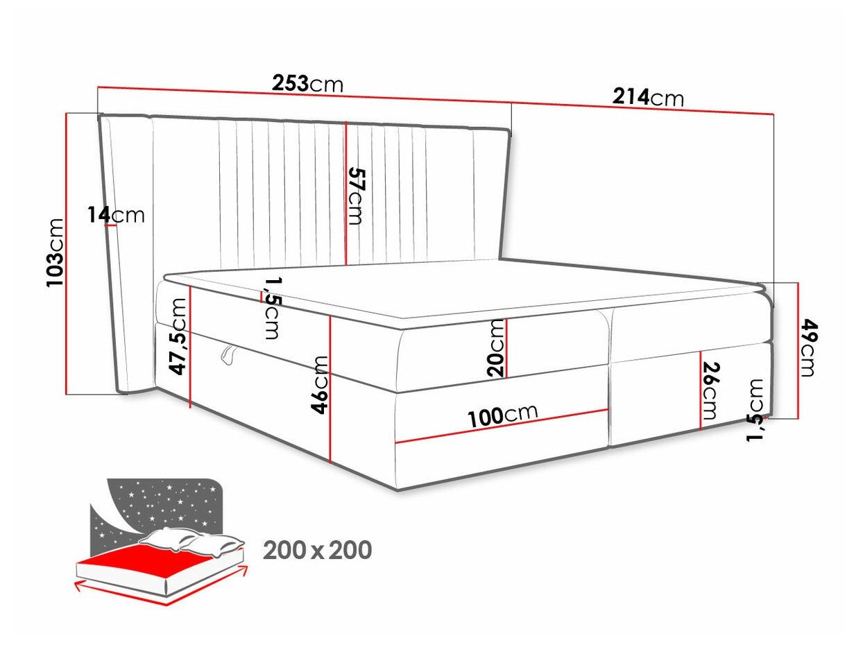 Pat boxspring Fenestra (Magic Velvet 2260)