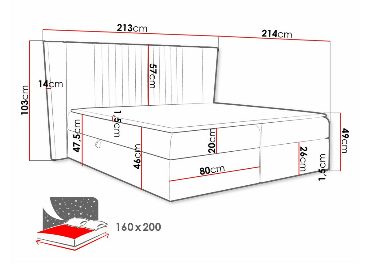 Pat boxspring Fenestra (Magic Velvet 2217)