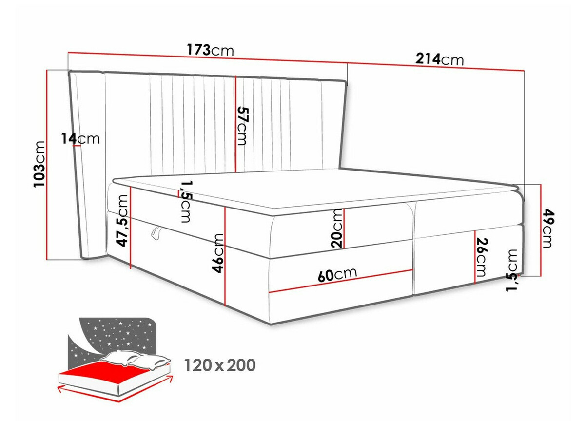 Pat boxspring Fenestra (Magic Velvet 2239)