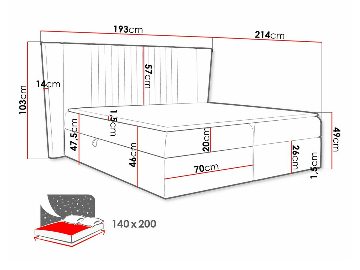Pat boxspring Fenestra (Magic Velvet 2239)