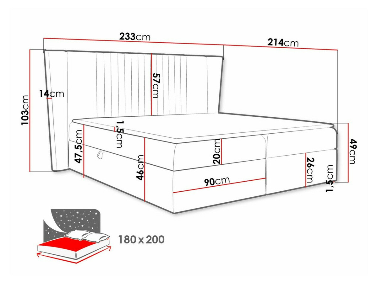 Pat boxspring Fenestra (Magic Velvet 2273)