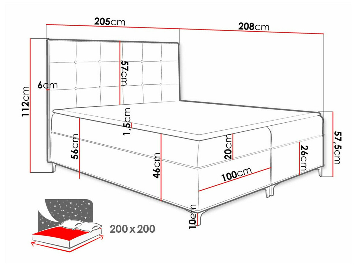 Pat boxspring Porta (Fresh 37)