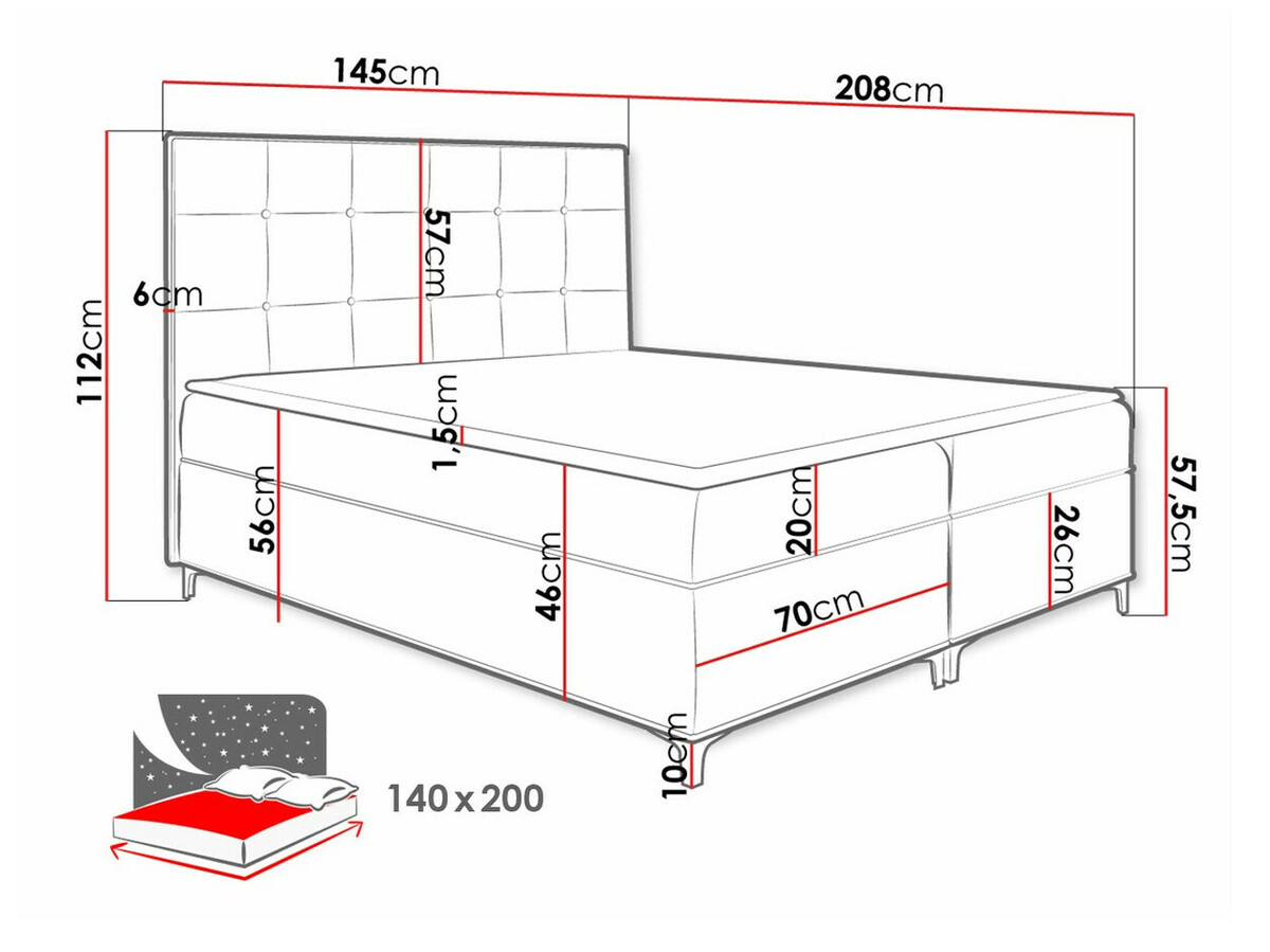 Pat boxspring Porta (Fresh 4)