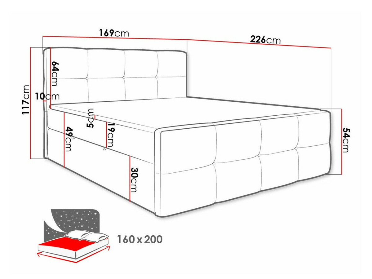 Pat boxspring ComfiDream Tirara (Fresh 13)
