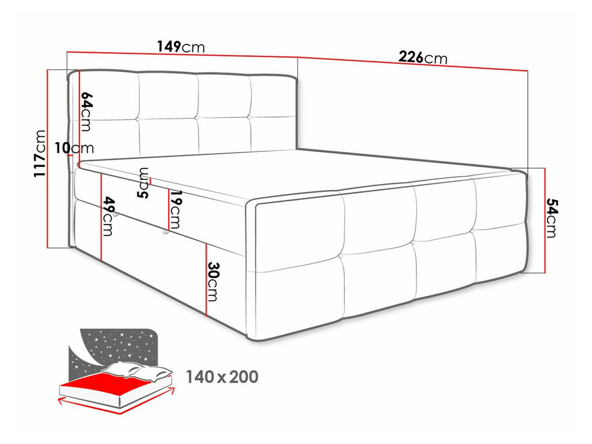 Pat boxspring ComfiDream Tirara (Fresh 32)