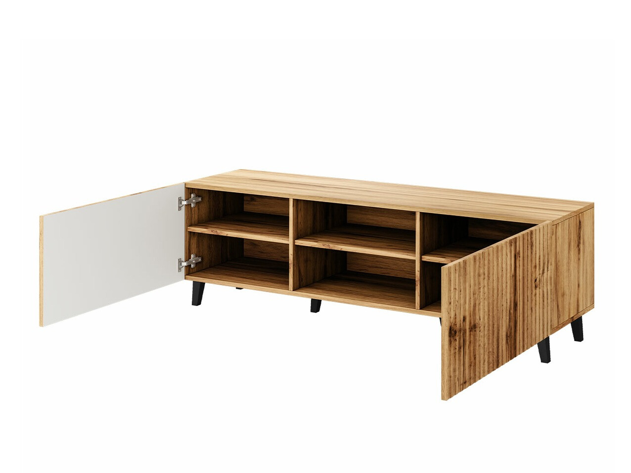 Set de living Comes I (Negru + Stejar Wotan)