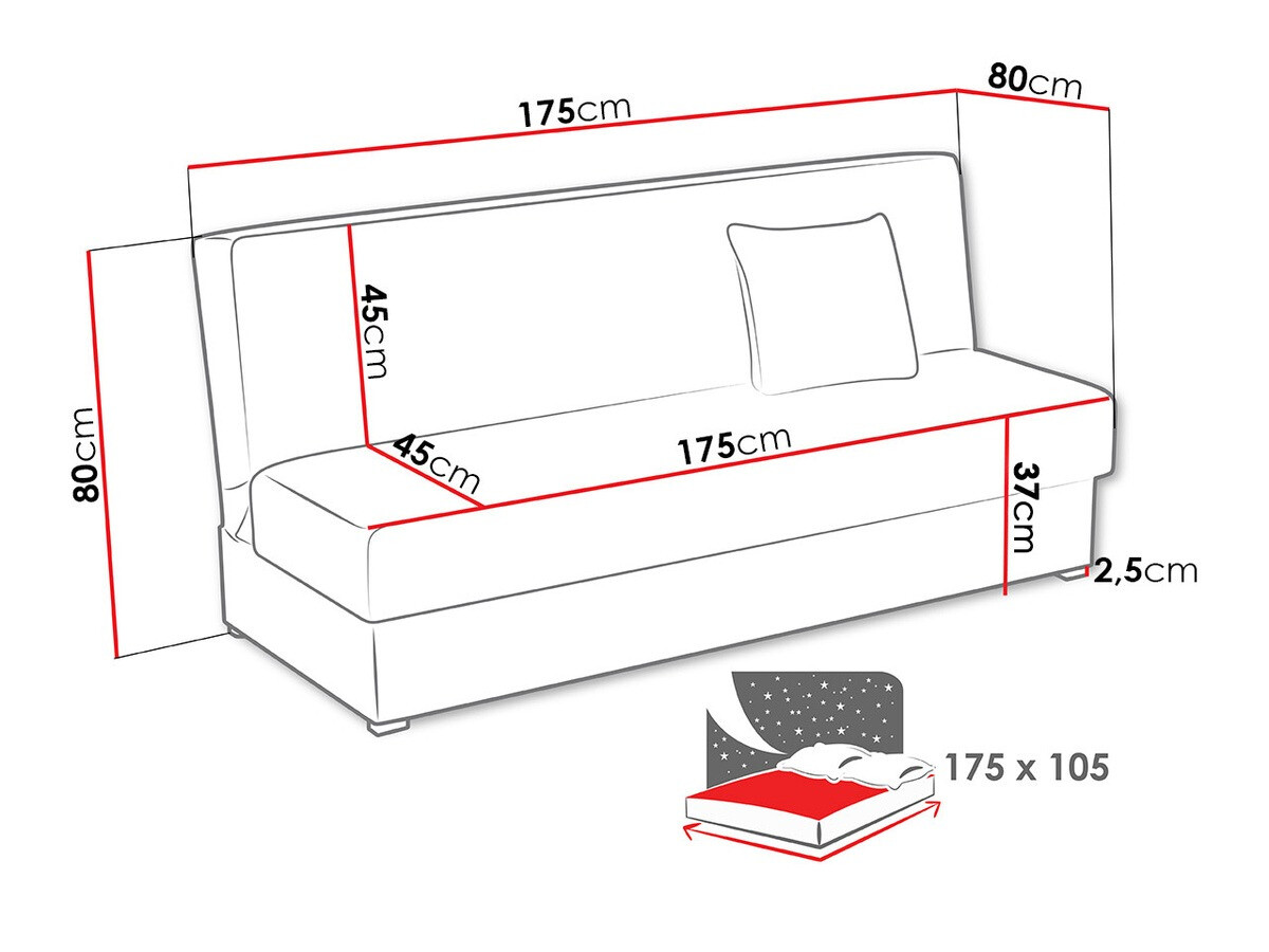 Canapea extensibilă Columbus 119 (Enjoy 17 + Model gri)