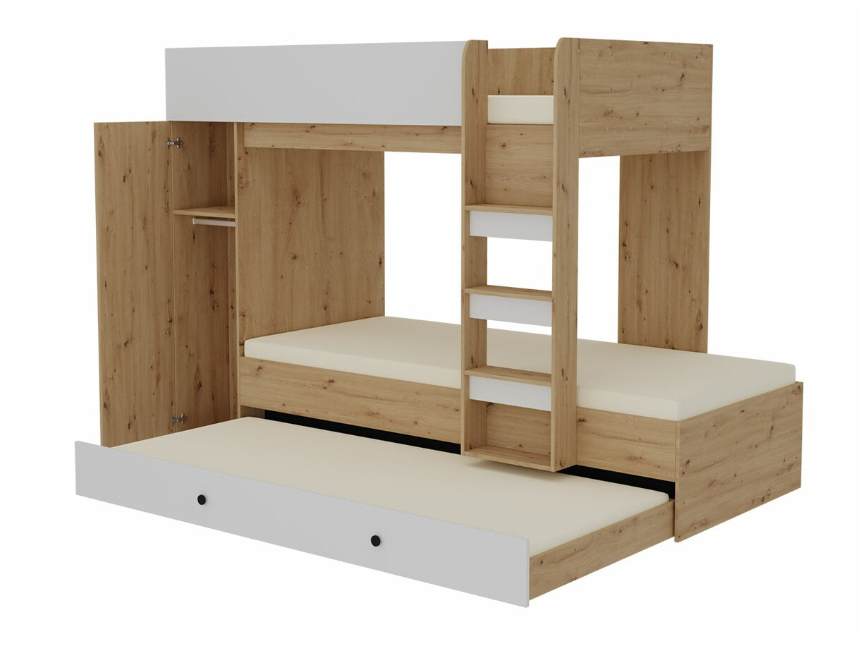 Pat supraetajat Hartford 360 (Stejar artizan + Negru)