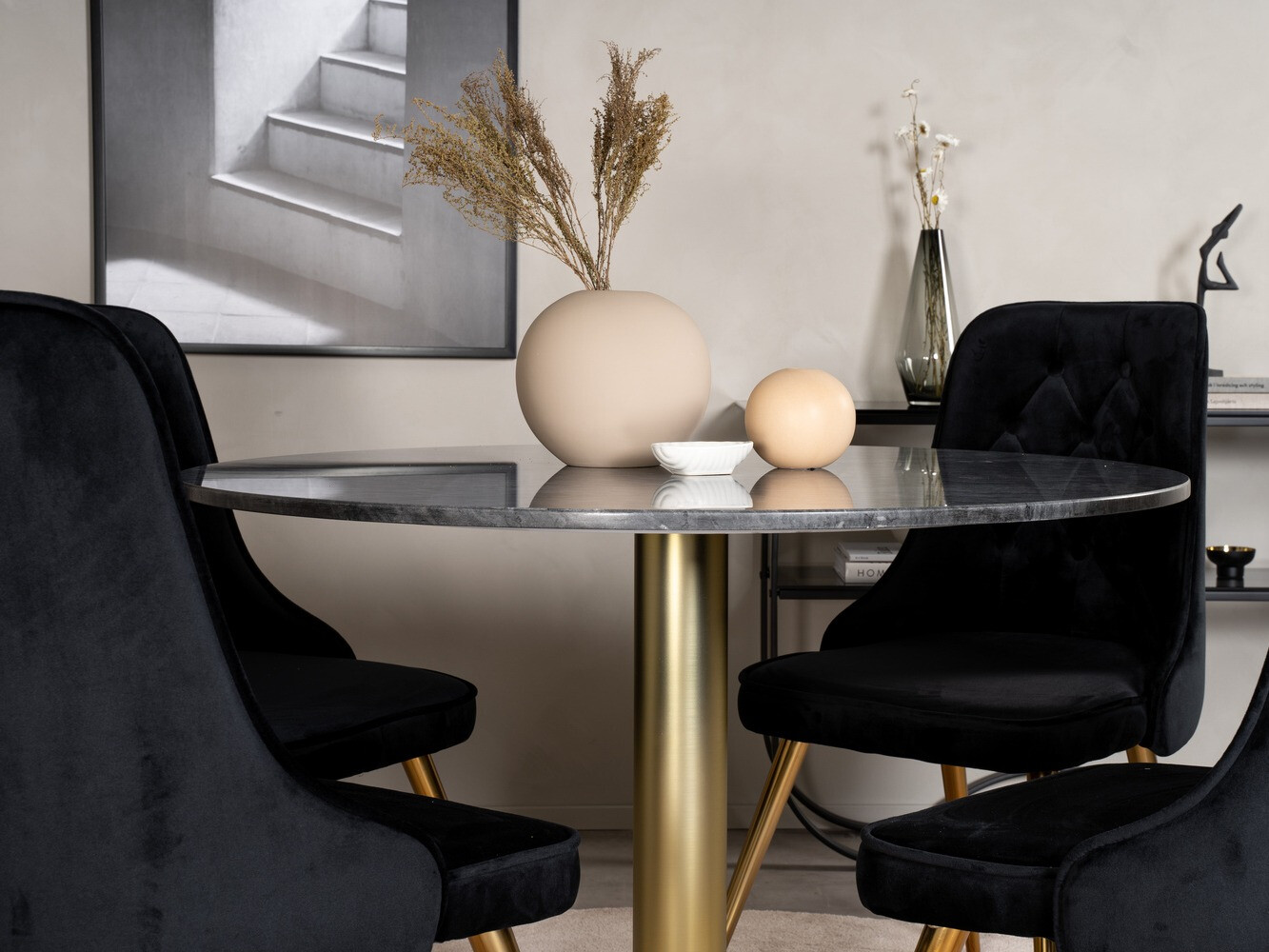 Set de mese Dallas 370 (Negru + Auriu)