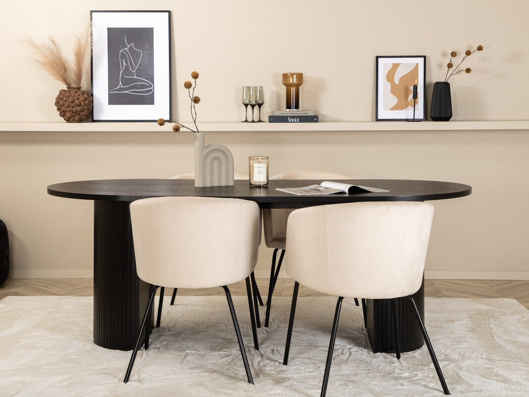 Set de mese Dallas 3313 (Negru + Bej)