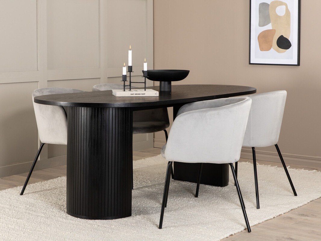 Set de mese Dallas 3313 (Negru + Gri deschis)
