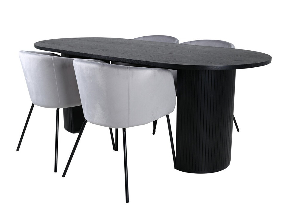 Set de mese Dallas 3313 (Negru + Gri deschis)