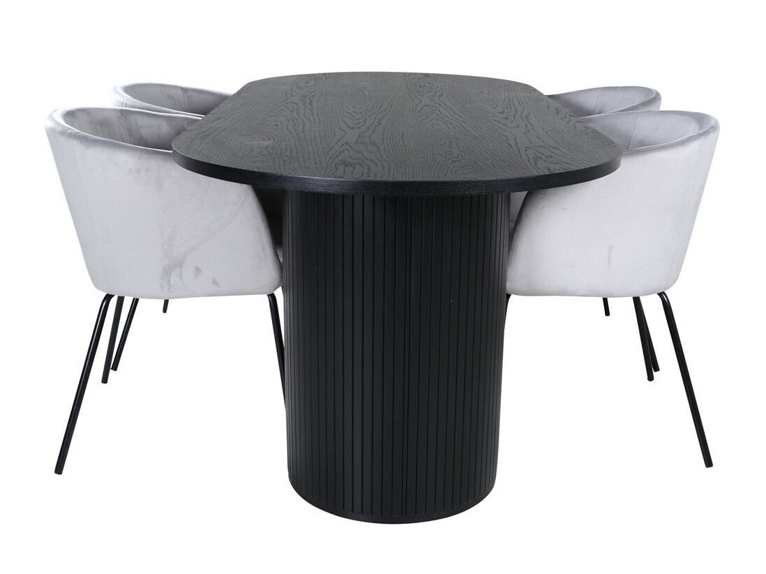 Set de mese Dallas 3313 (Negru + Gri deschis)