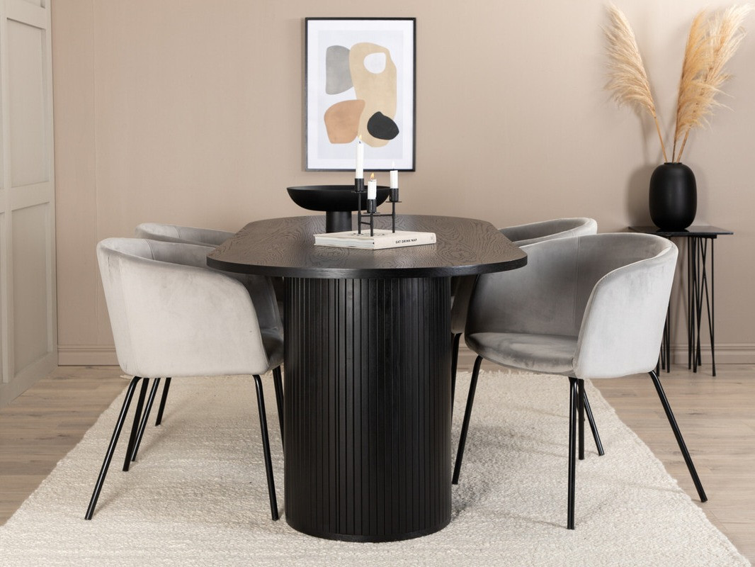 Set de mese Dallas 3313 (Negru + Gri deschis)
