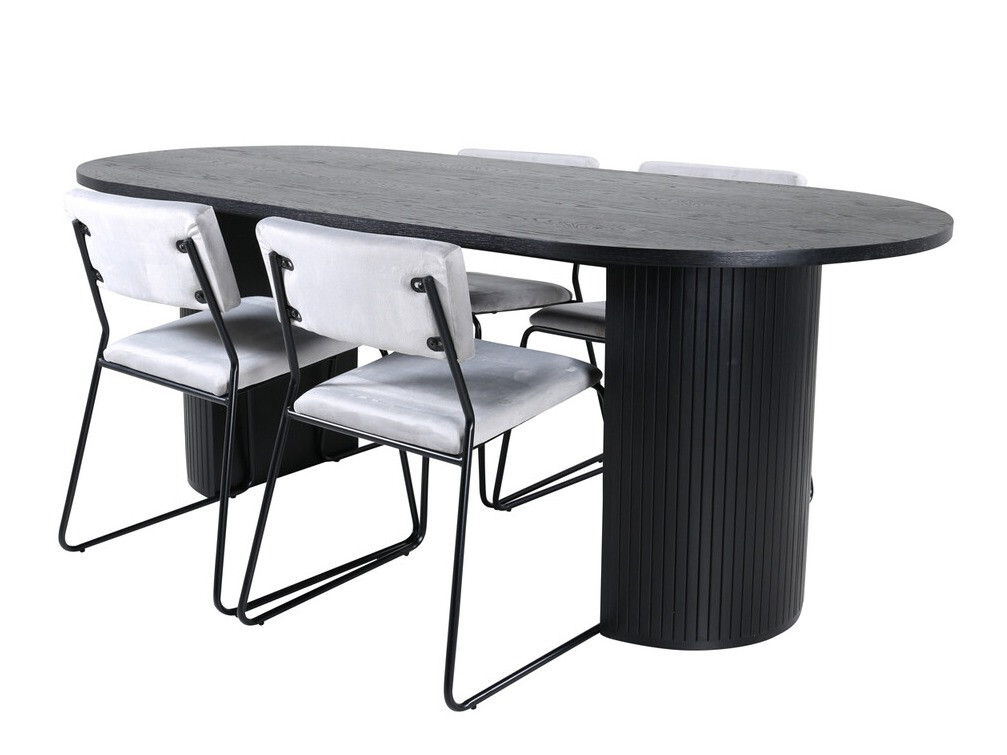 Set de mese Dallas 3322 (Negru + Gri deschis)