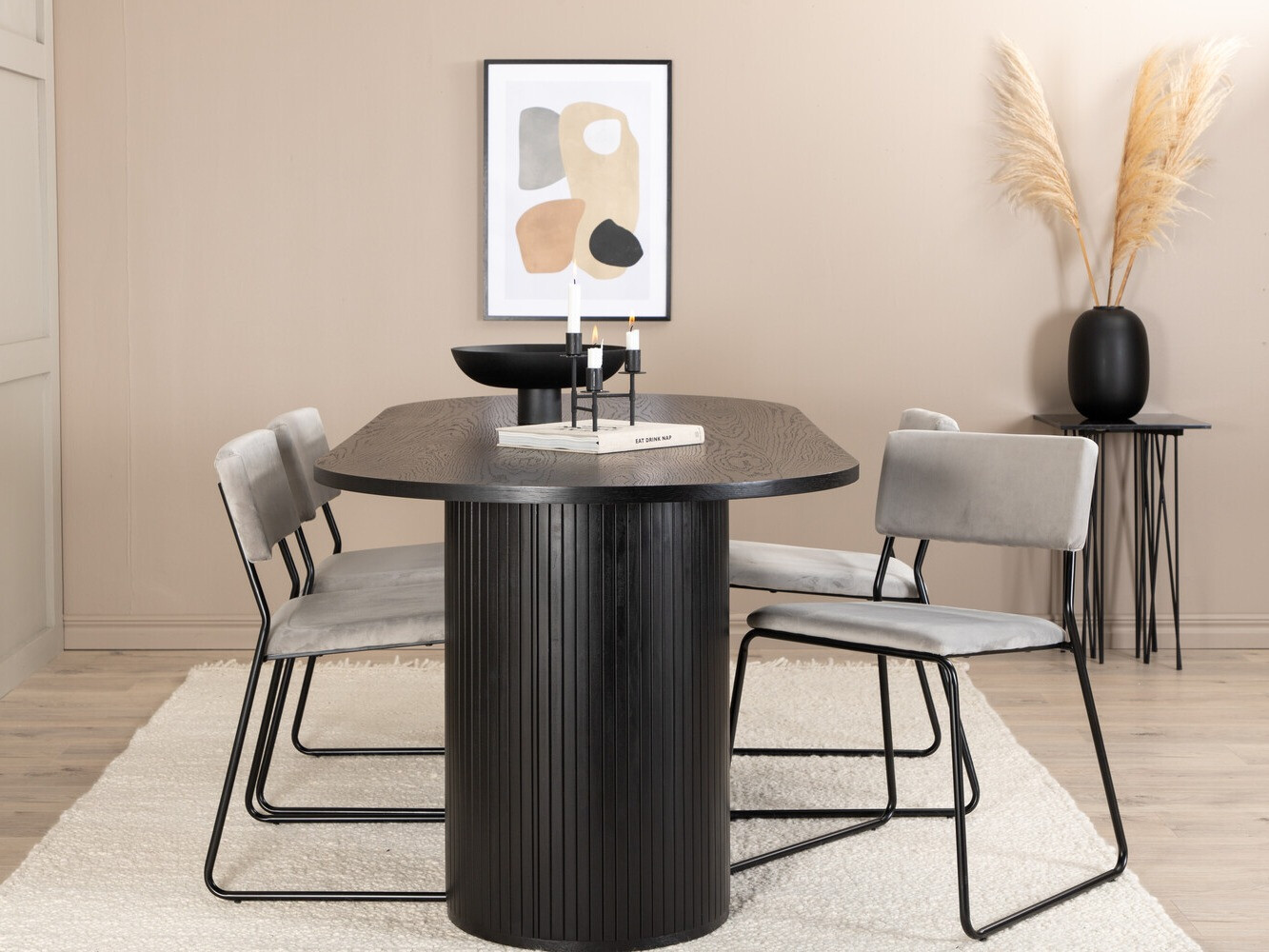 Set de mese Dallas 3322 (Negru + Gri deschis)