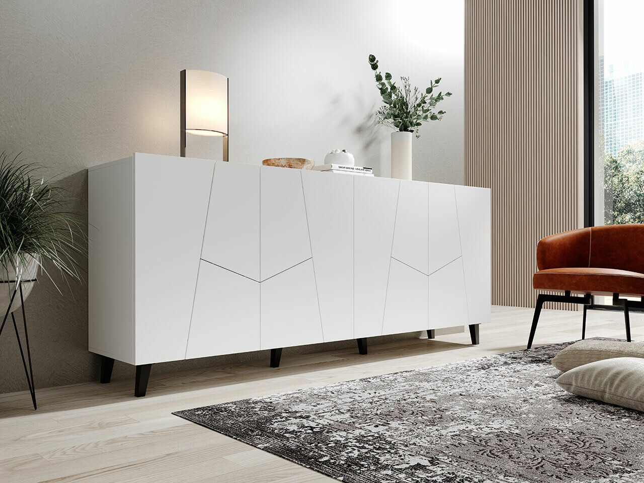 Bufet Charlotte 180 (Alb + Negru)