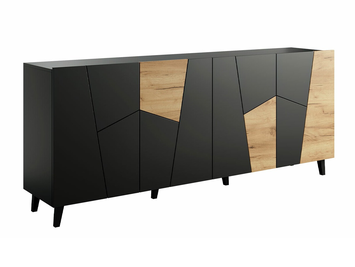 Bufet Charlotte 180 (Negru + Craft stejar)