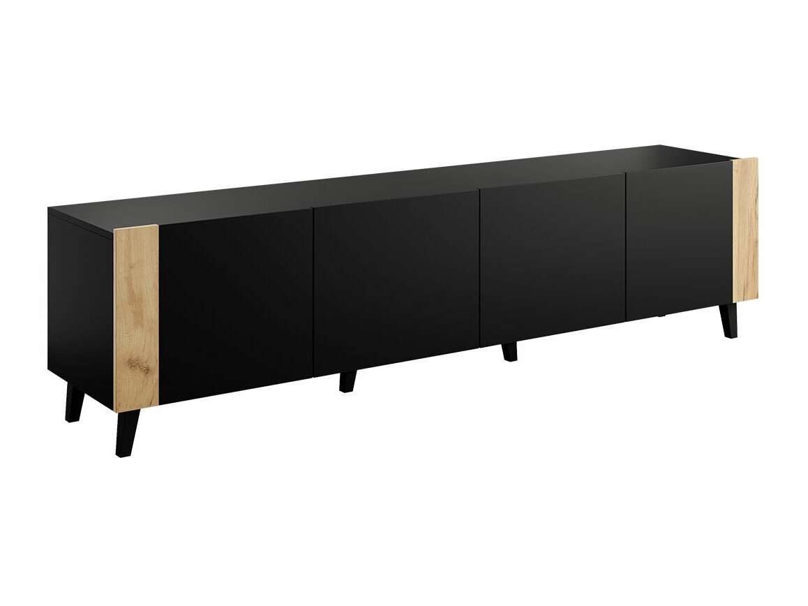 Comodă TV Charlotte 184 (Negru + Craft stejar)