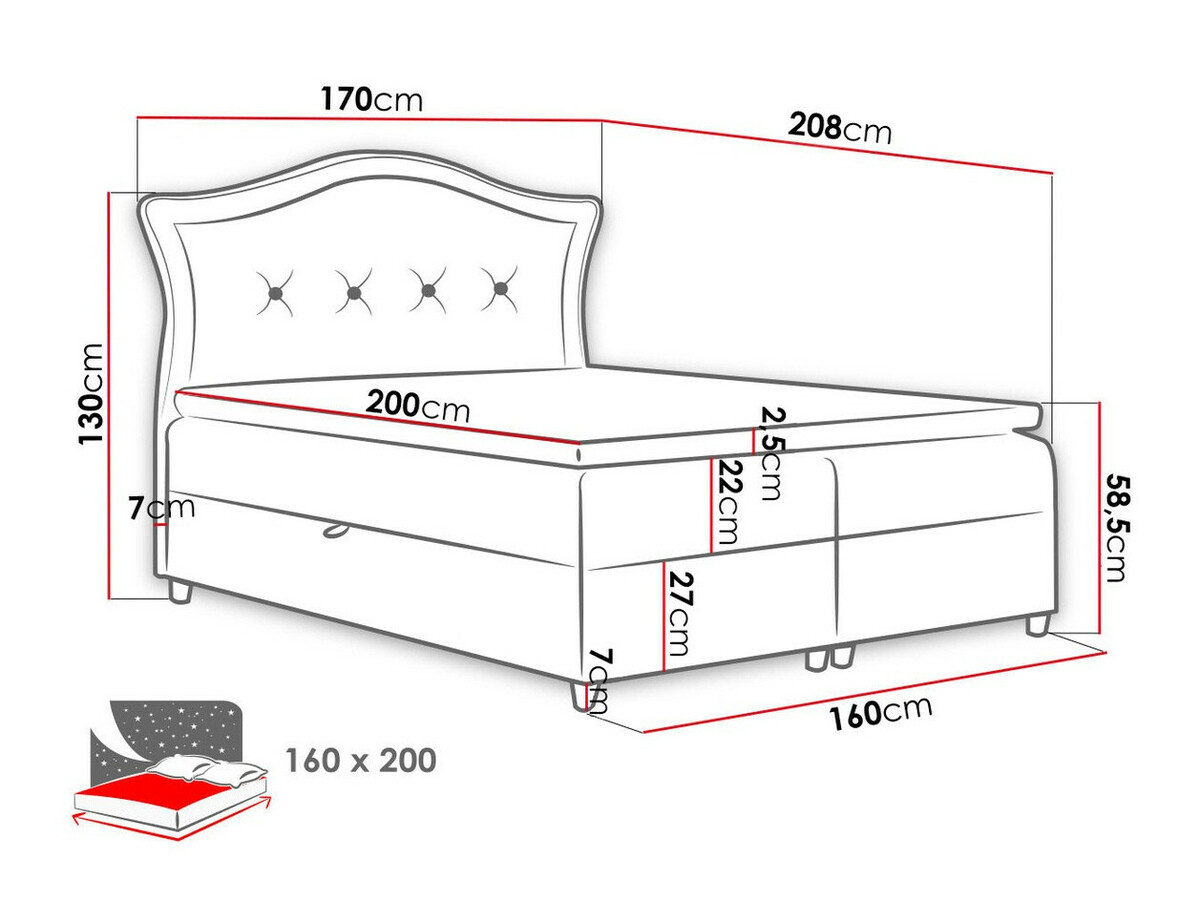 Pat boxspring Oleum (Magic Velvet 2207)